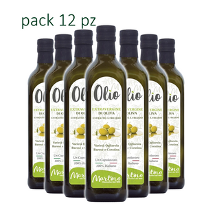 12 bottles 750ml |  Martino Extra virgin olive oil | 100% Italian